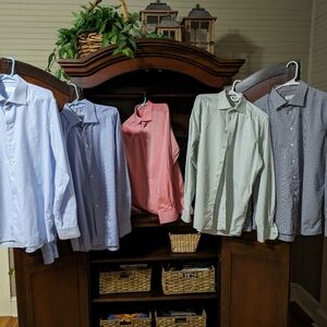 Five ETON Dress Shirts Size 17.5 Neck